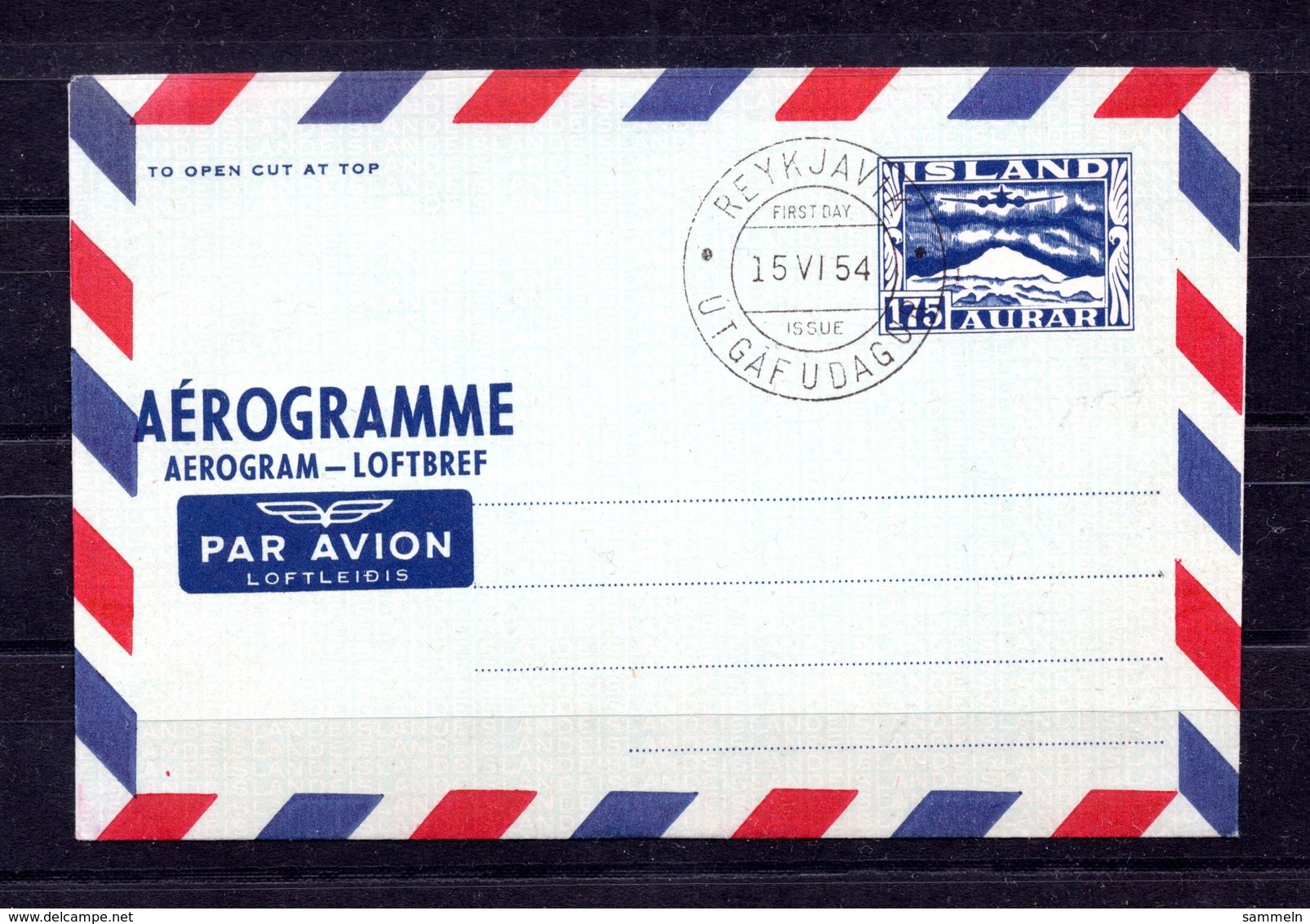 9641 Island, Luftpost, Aerogramm, Ganzsache LF 8, Ersttagsstempel - Postal Stationery