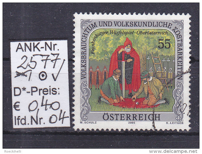 29.7.2005  -  SM  "Volksbrauchtum U. Volkskundl..Frankenb. Würfelsp...."  -  O  Gestempelt  -  Siehe Scan  (2577o 01-04) - Gebraucht