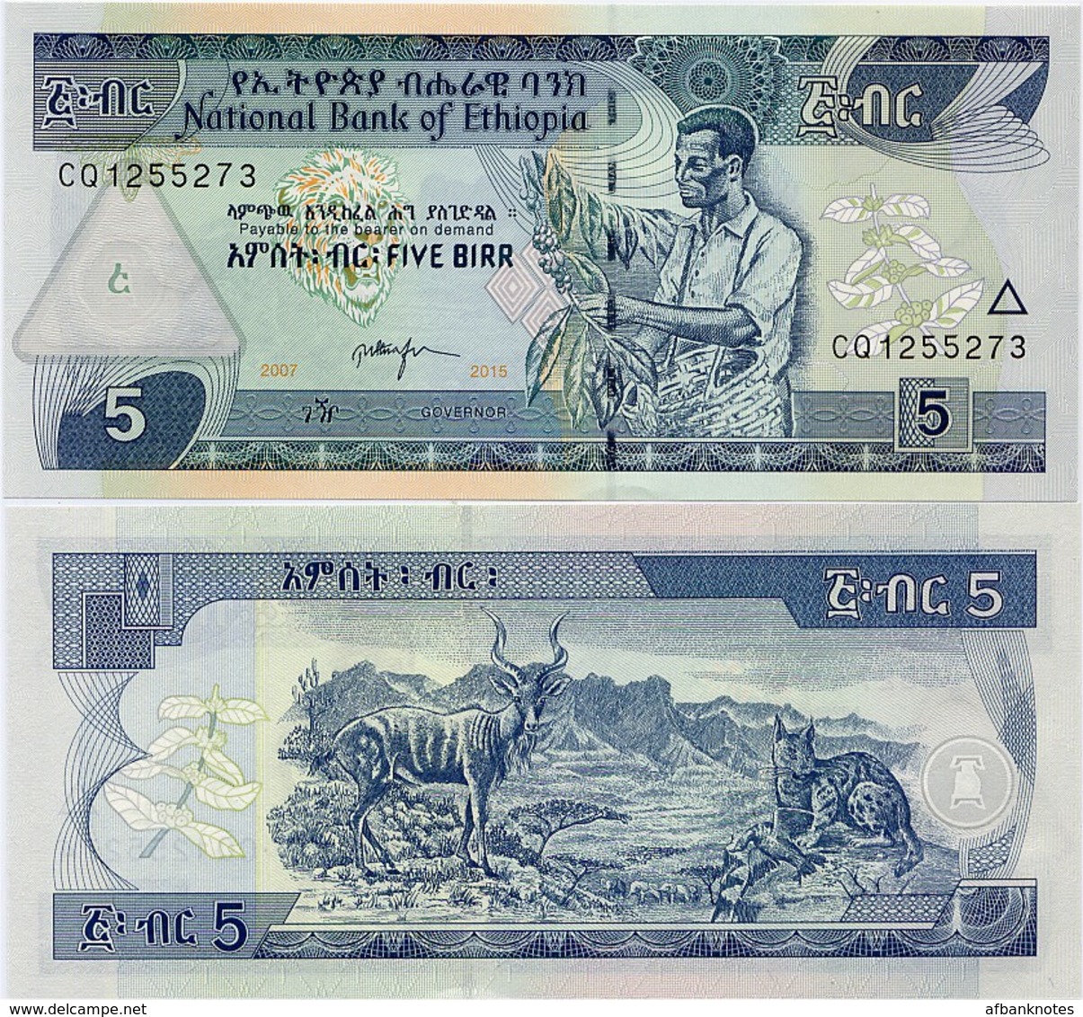 ETHIOPIA        5 Birr      P-47g       2007-2015       UNC - Etiopia