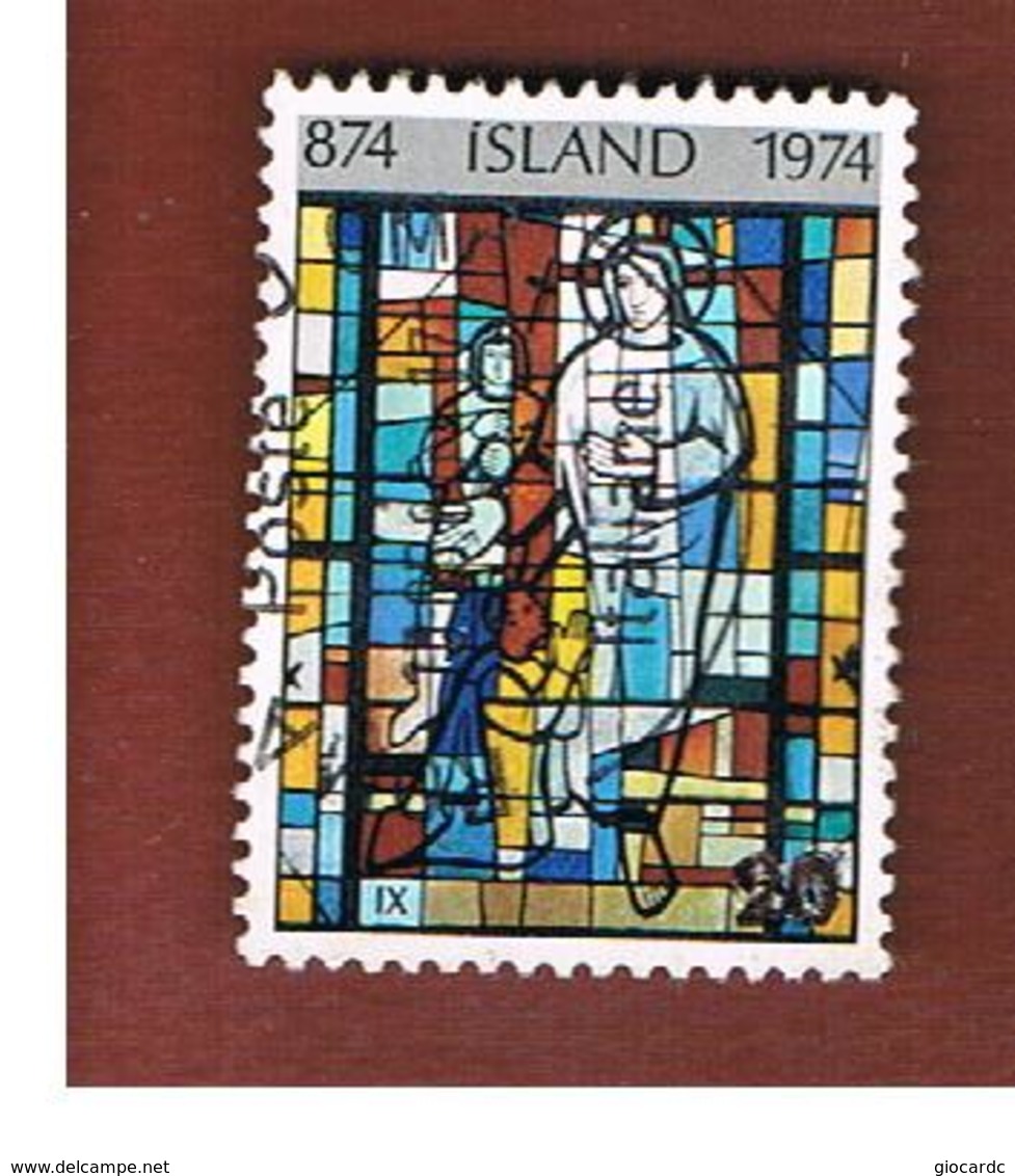ISLANDA (ICELAND)  -  SG 520 - 1974 STAINED GLASS                          -   USED - Oblitérés