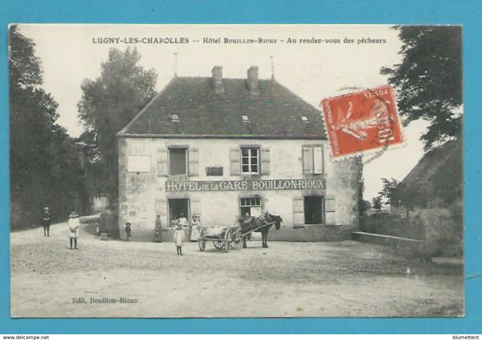 CPA Hôtel Bouillon-Rioux - Au Rendez-vous Des Pêcheus LUGNY-LES-CHAROLLES 71 - Autres & Non Classés