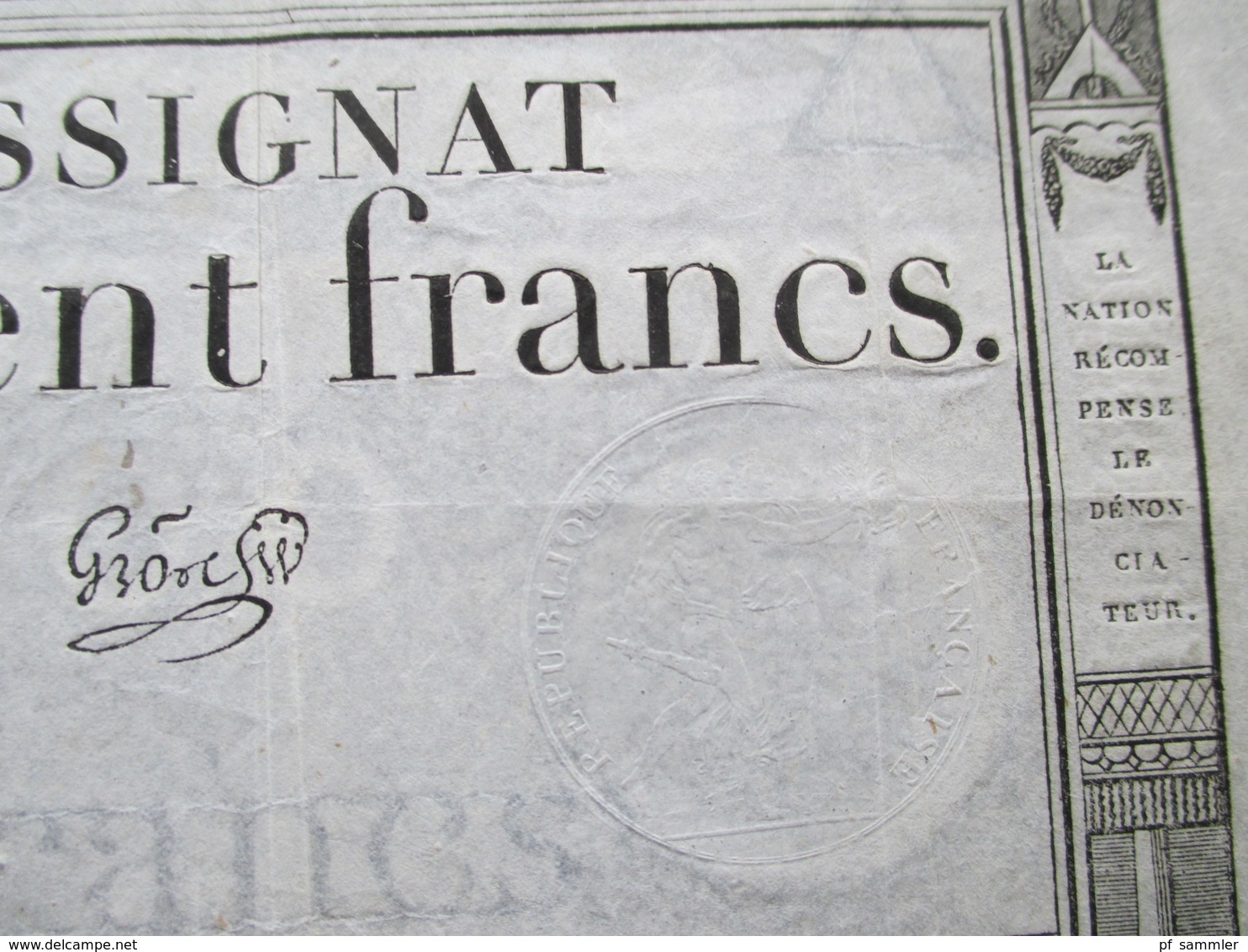 Frankreich Assignat De Cent Francs Serie 2250 No 896. Cree Le 18 Nivose L'an 3e Republique Francaise - ...-1889 Francs Im 19. Jh.