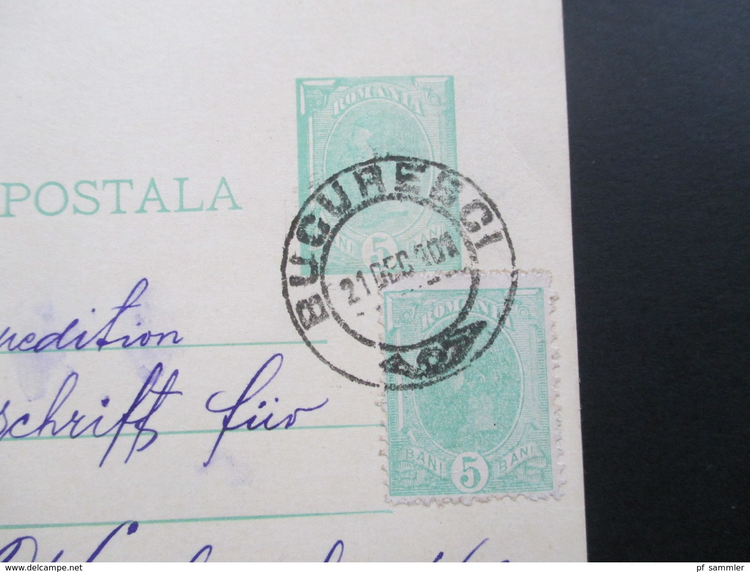 Rumänien 1901 Ganzsache Mit Zusatzfrankatur Nach Karlsruhe Mit AK Stempel! S. Moseson Strada Politiei 11. - Lettres & Documents