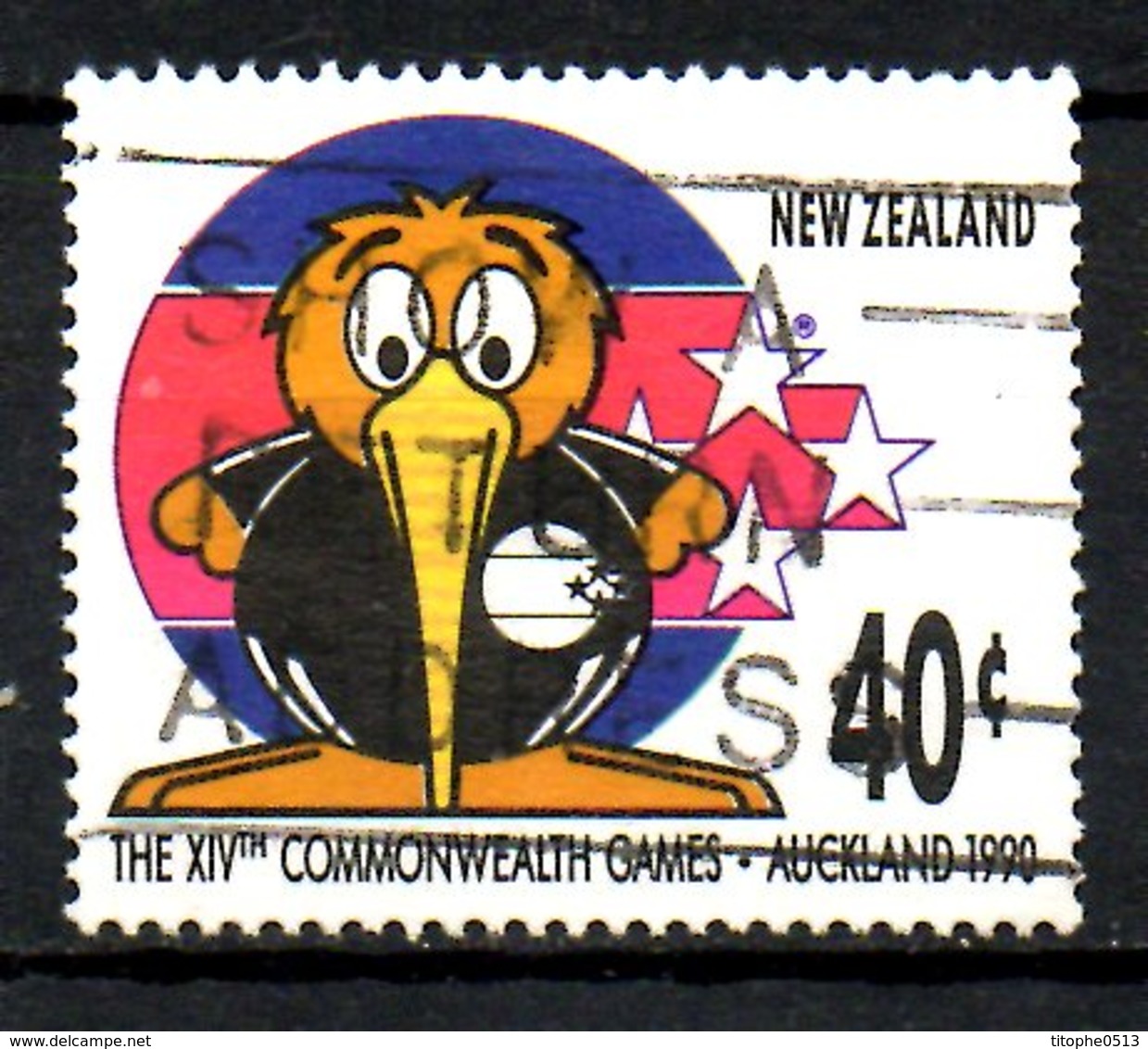 NOUVELLE-ZELANDE. N°1052 Oblitéré De 1989. Mascotte Des Jeux Du Commonwealth. - Kiwis