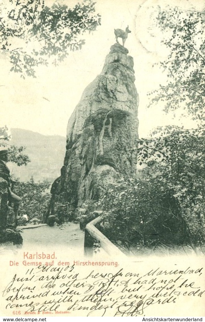 003799  Karlsbad - Die Gemse Auf Dem Hirschensprung 1904 - Böhmen Und Mähren