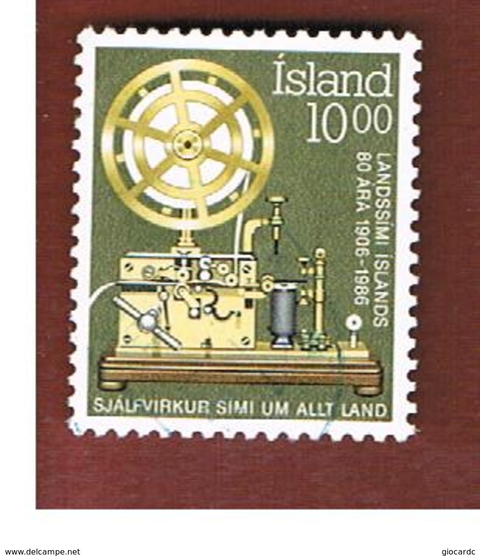 ISLANDA (ICELAND)  -  SG 687 - 1986 EARLY TELEPHONE      -   USED - Usati