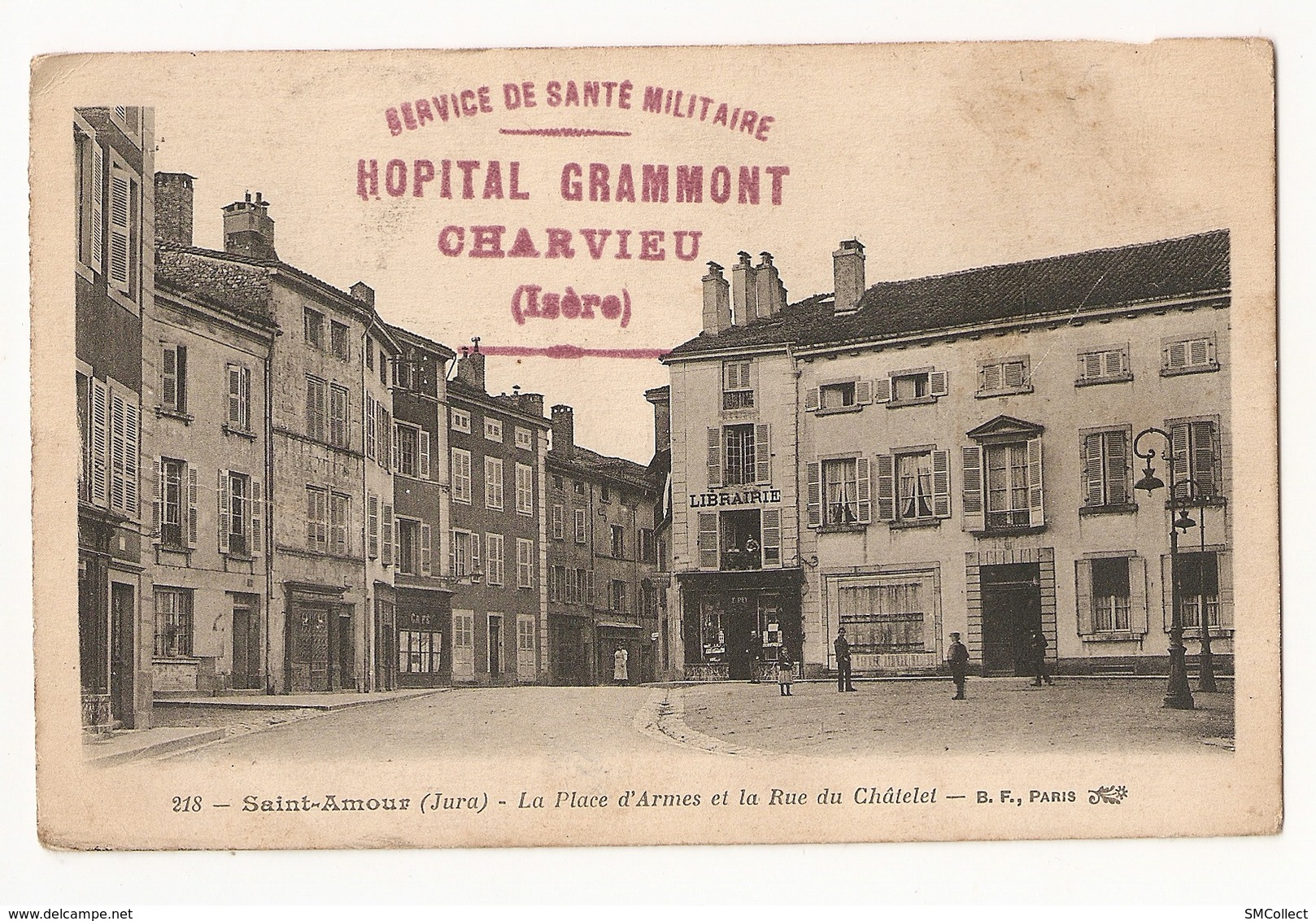 38 Isère. Charvieu. Hopital Grammont. Cachet "Service De Santé Militaire" Sur Carte Saint Amour (Jura)  (3173) - 1877-1920: Semi Modern Period