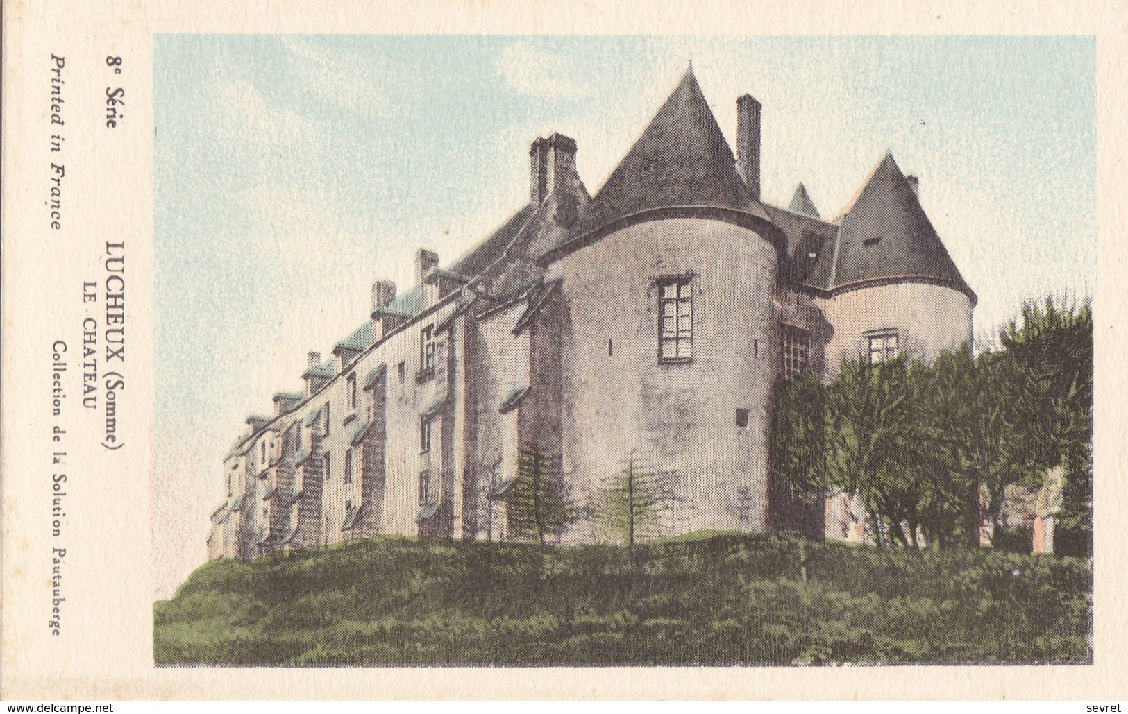 LUCHEUX   - Le  Château    Carte Didactique .  Publicité PAUTAUBERGE. - Lucheux