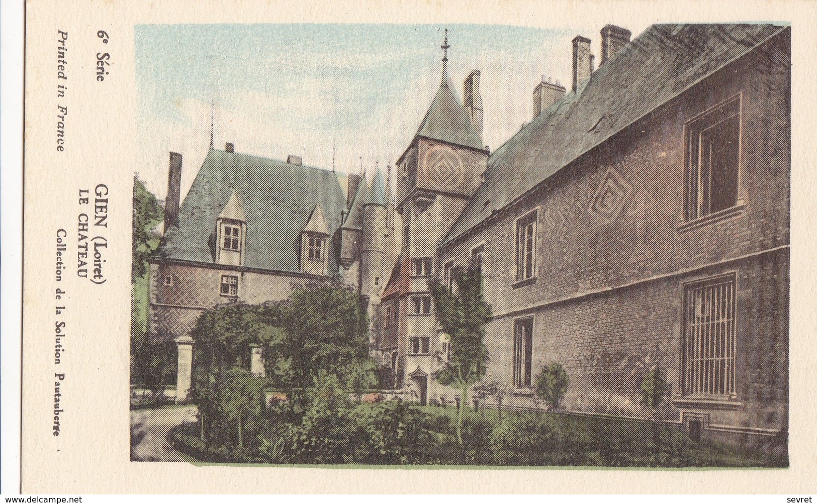 GIEN - Le Château   - Carte Didactique . Publicité PAUPAUBERGE. - Gien