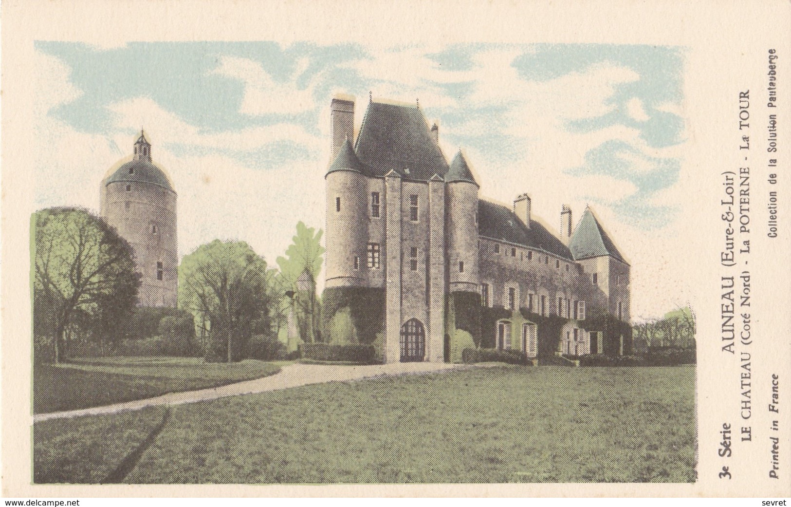 AUNEAU    -  Le Château -  Carte Didactique . Publicité PAUPAUBERGE. - Auneau