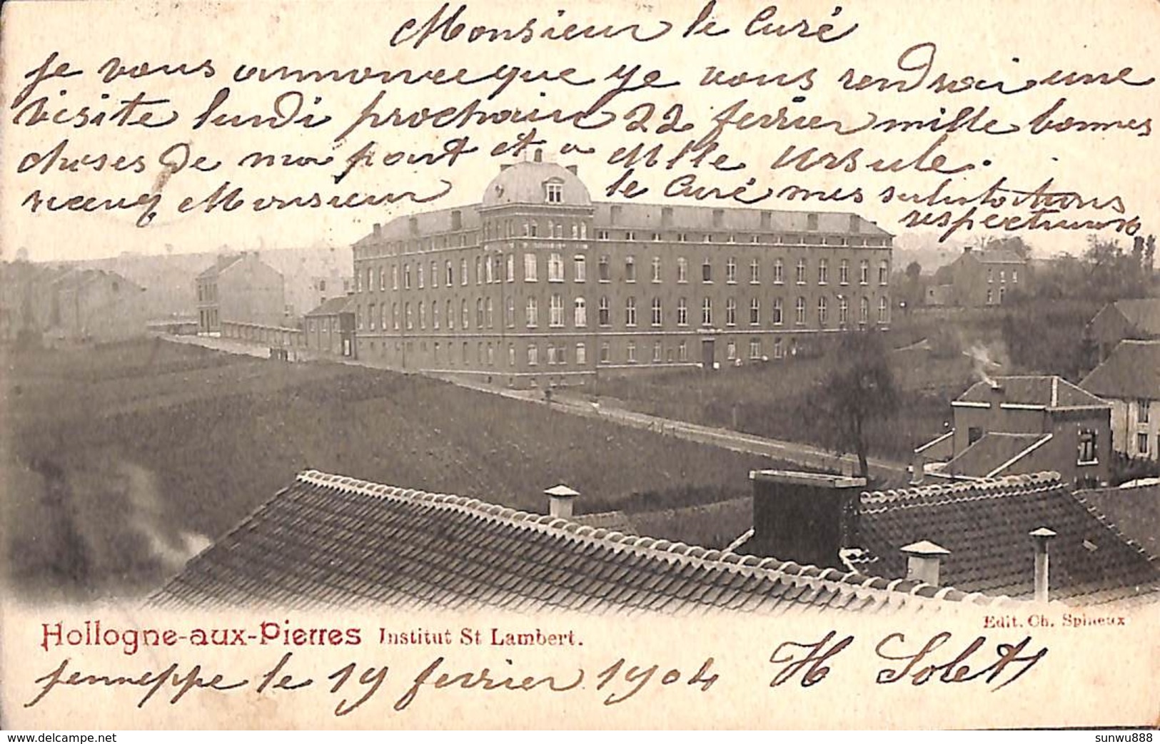 Hollogne-aux-Pierres - Institut St Lambert (Edit. Ch. Spineux 1904, Pour L'abbé à Bas Oha) - Grâce-Hollogne