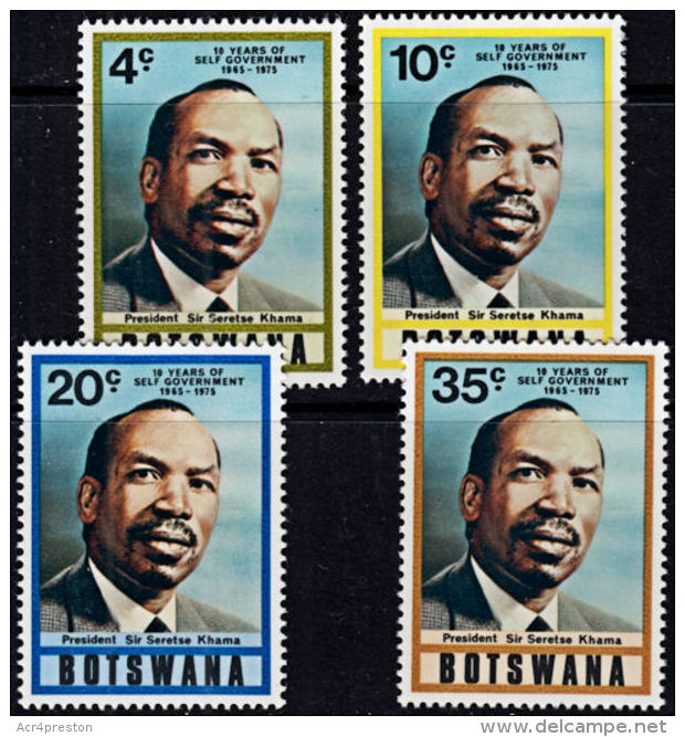 A0277 BOTSWANA  1975, SG 341-4  10th Anniversary Of Self-Government,  MNH - Botswana (1966-...)