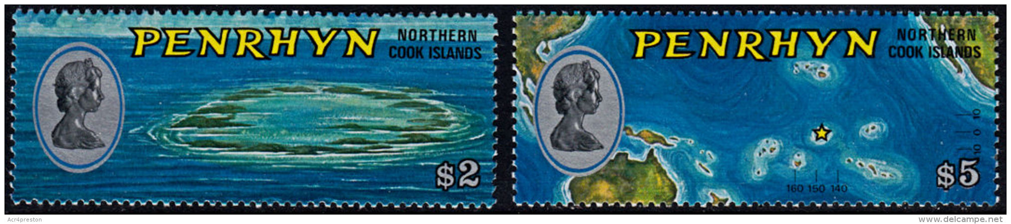 E0006 PENRHYN 1974, SG 68-9  Definitives, High Values (issued 1975)  MNH - Penrhyn