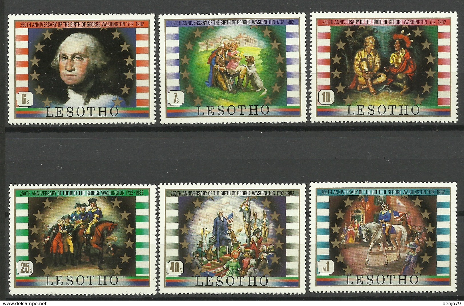 LESOTHO 1982 250th BIRTH ANNIV. OF GEORGE WASHINGTON SET  MNH - Lesotho (1966-...)