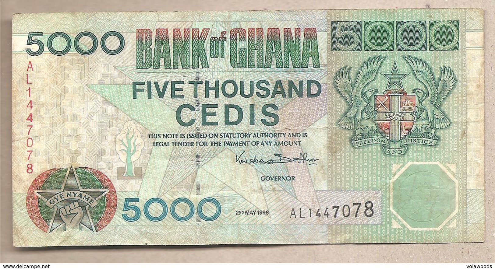 Ghana - Banconota Circolata Da 5000 Cedis P-34c - 1998 - Ghana