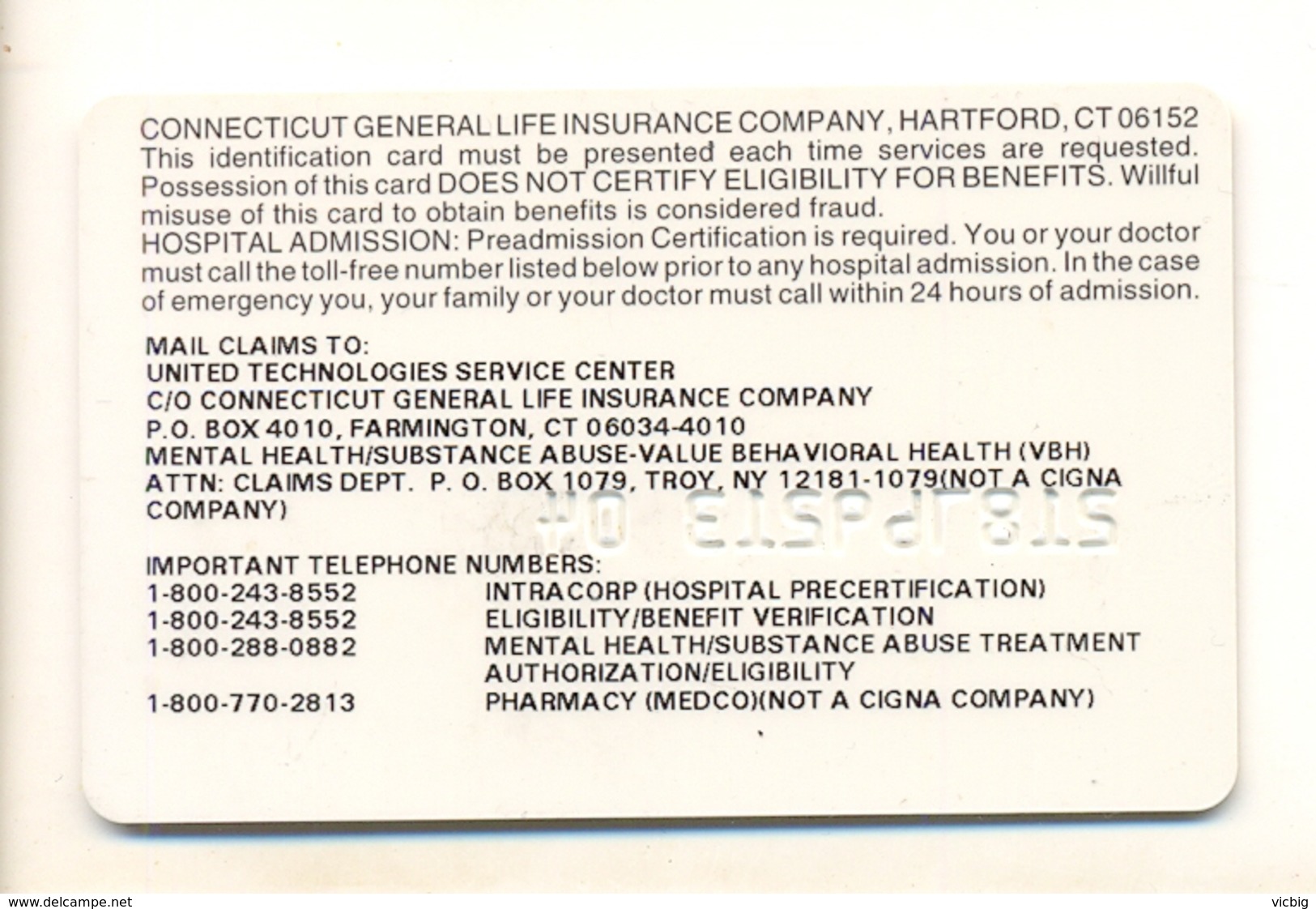 United Technologies Indemnity Cigna HealthCare - Other & Unclassified