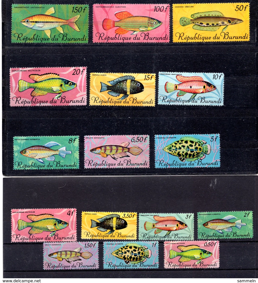 9659 Burundi, Fische, Mi 319-334, Mnh - Ungebraucht