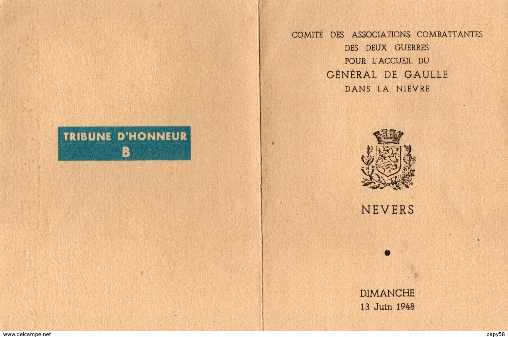 Vieux Papiers > Non Classés Nevers Général De Gaulle - Unclassified