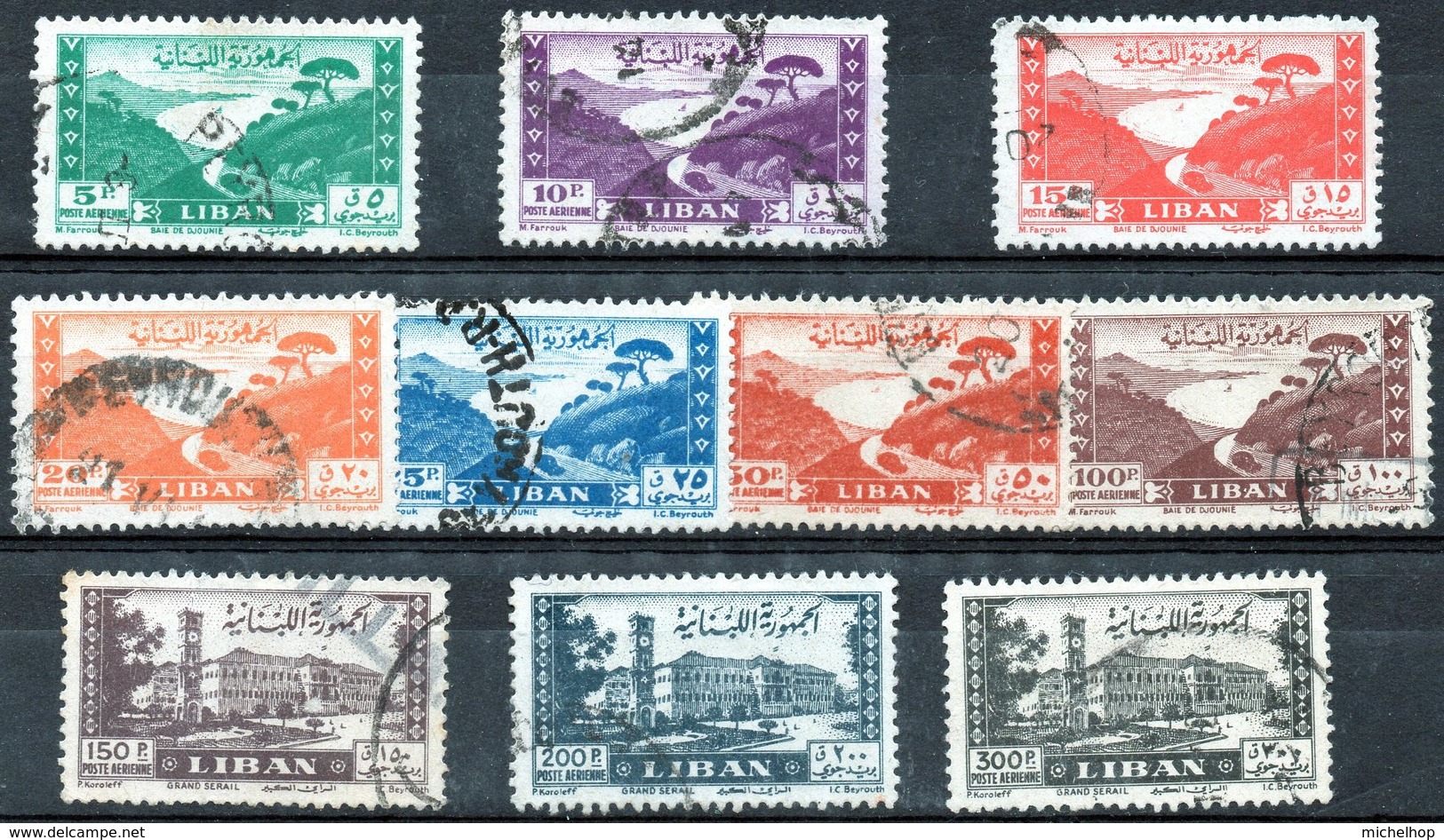 LIBAN - 1947/49 - PA 19/28 (oblitérés - Used) - Lebanon