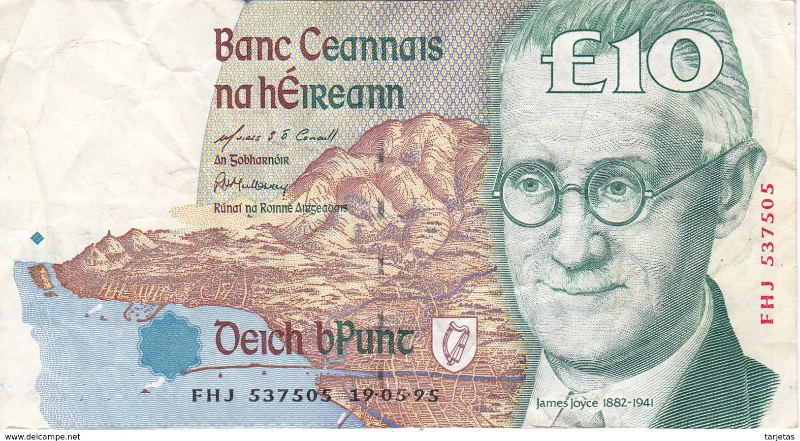 BILLETE DE IRLANDA DE 10 POUNDS DEL AÑO 1995  (BANKNOTE) - Ireland