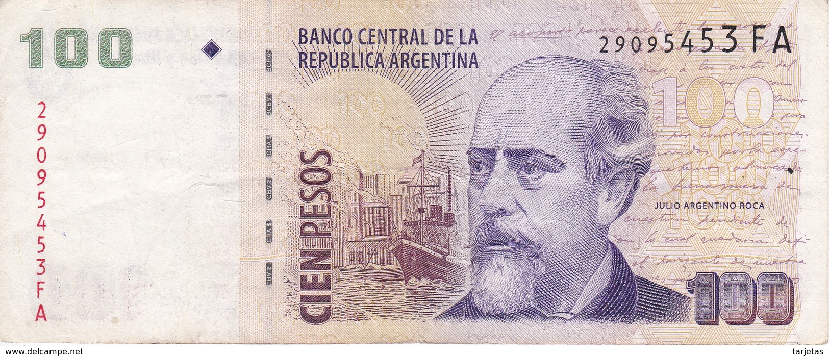 BILLETE DE ARGENTINA DE 100 PESOS  (BANKNOTE) JULIO ARGENTINO - Argentina