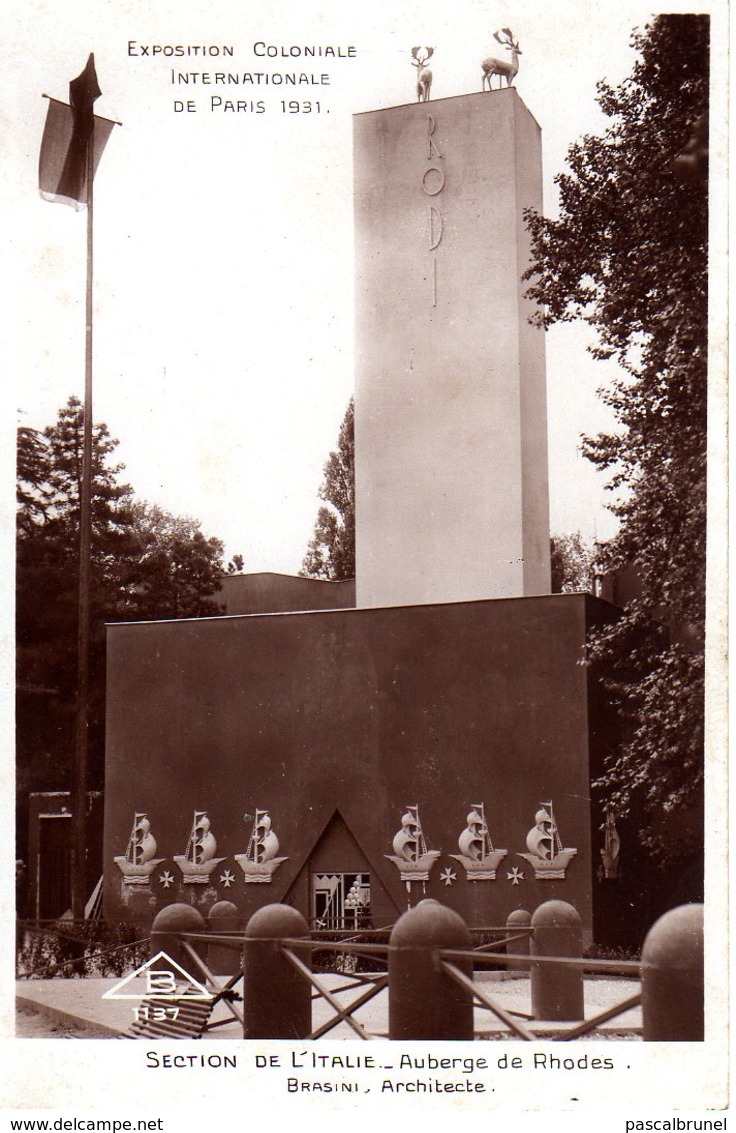 PARIS - 1931 - EXPOSITION  COLONIALE  INTERNATIONALE  - SECTION DE L'ITALIE - AUBERGE DE RHODES - Expositions