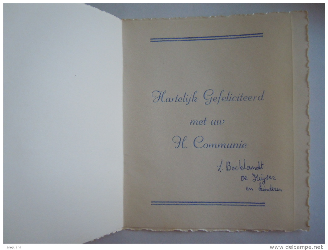 Carte De Voeux Communion Wenskaart Gefeliciteerd Communie Circa 1955 Form 12 X 13,3 Cm - Communie