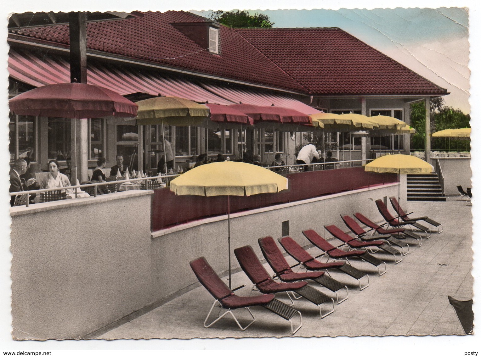 CPSM - BERLIN - FORCES FRANCAISES EN ALLEMAGNE - PAVILLON DU LAC - LA TERRASSE - Animée - Colorisée - Flamme - Ann 50 - - Autres & Non Classés