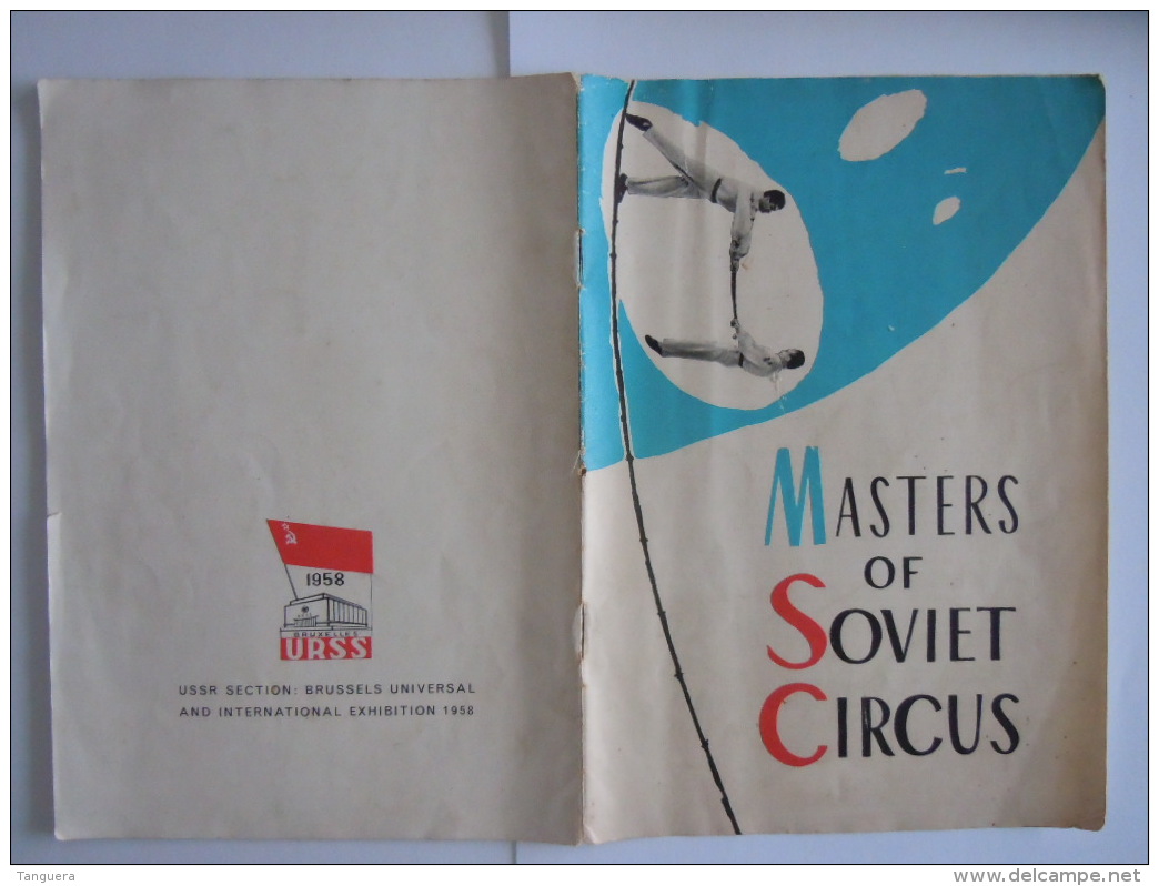 Brussels 1958 Expo URSS Section Masters Of Soviet Circus Cirque 20 Pag. Form 16,5 X 23,5 Cm - Divertissement