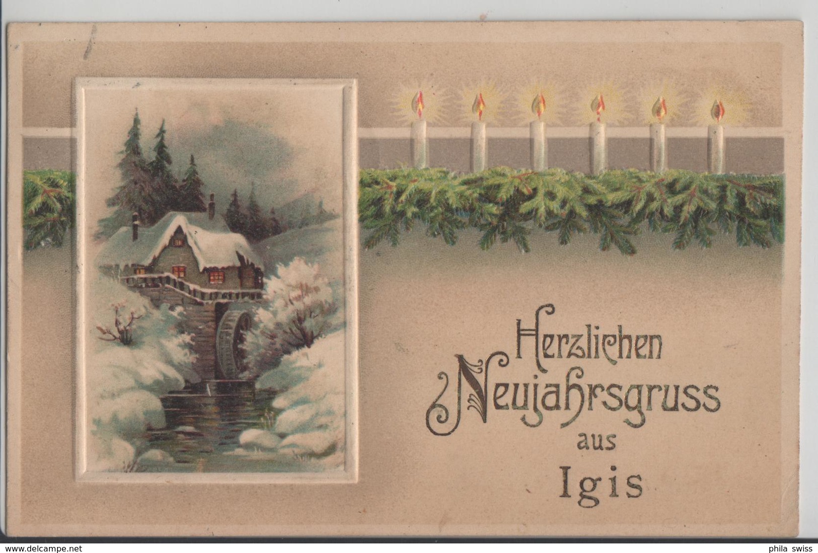 Herzlichen Neujahrsgruss Aus Igis Litho - Igis