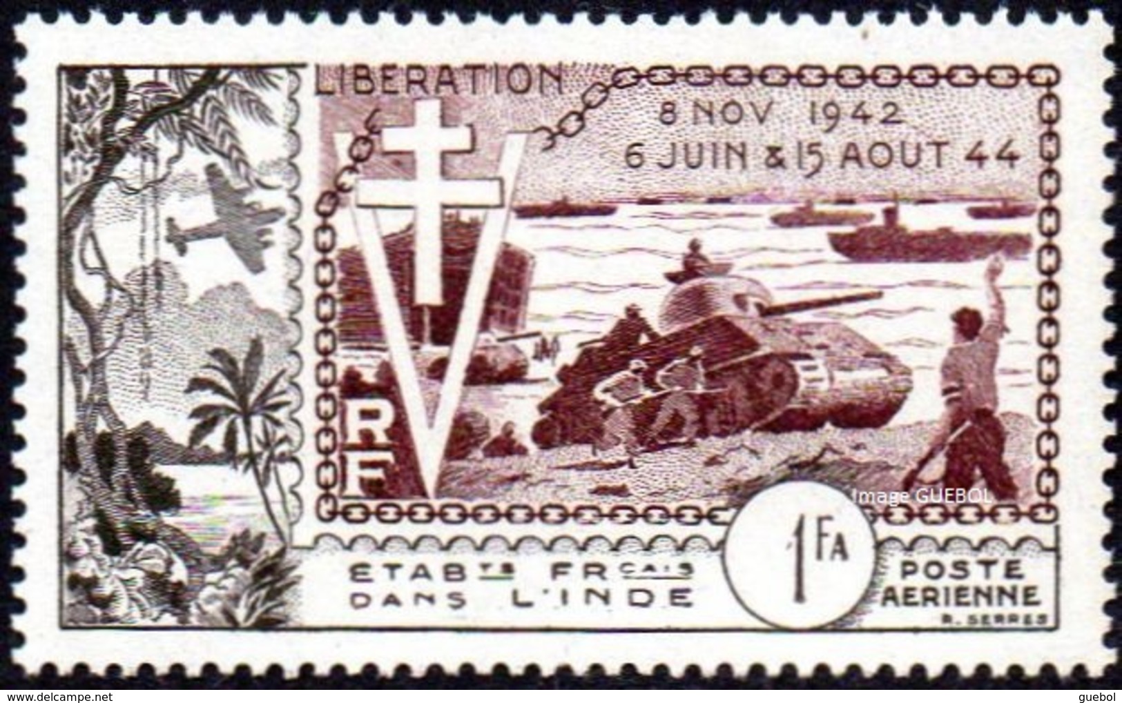 Détail De La Série - Anniversaire De La Libération ** Inde N° PA 22 - 1954 10e Anniversaire De La Libération