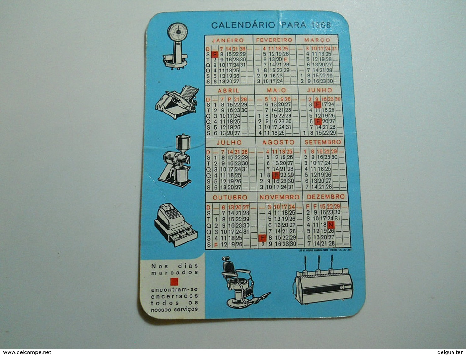 Calendar * Portugal * 1968 * António Pessoa, Lda * Cold - Petit Format : 1961-70