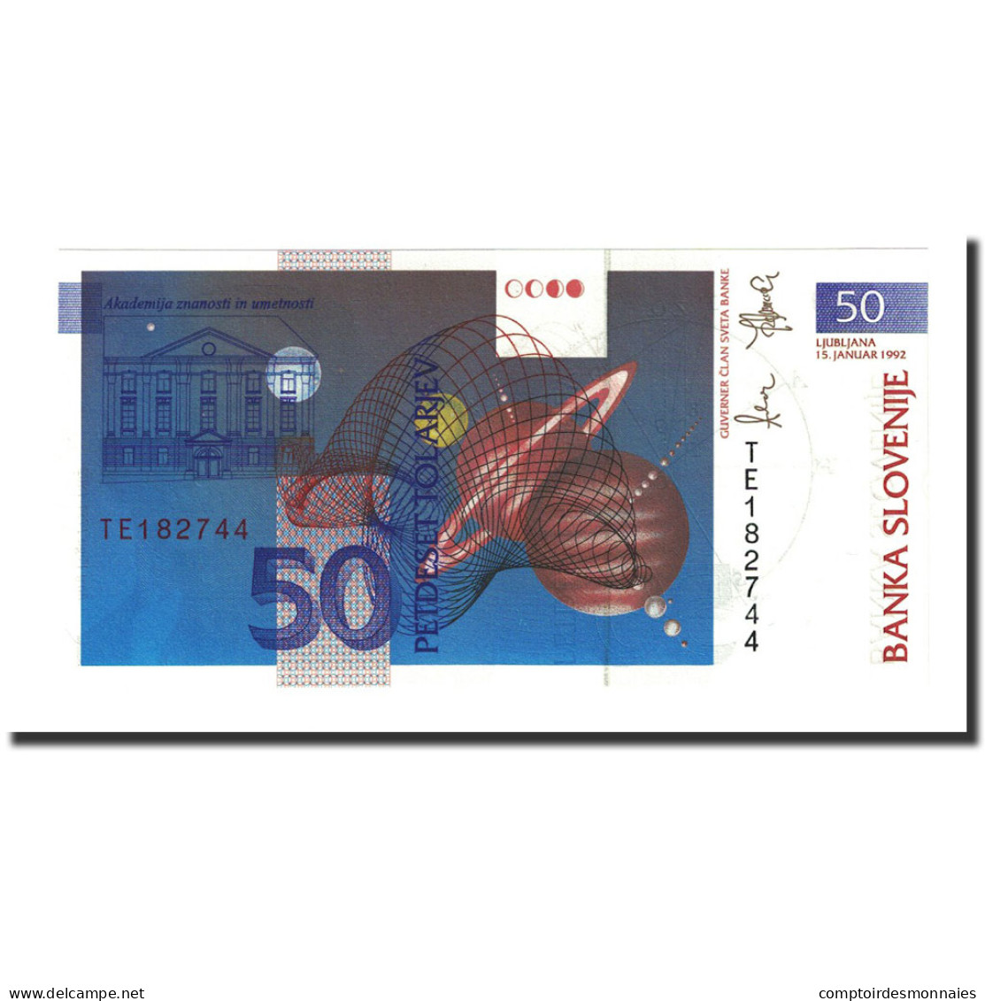 Billet, Slovénie, 50 Tolarjev, 1992-01-15, KM:13a, NEUF - Slovenië