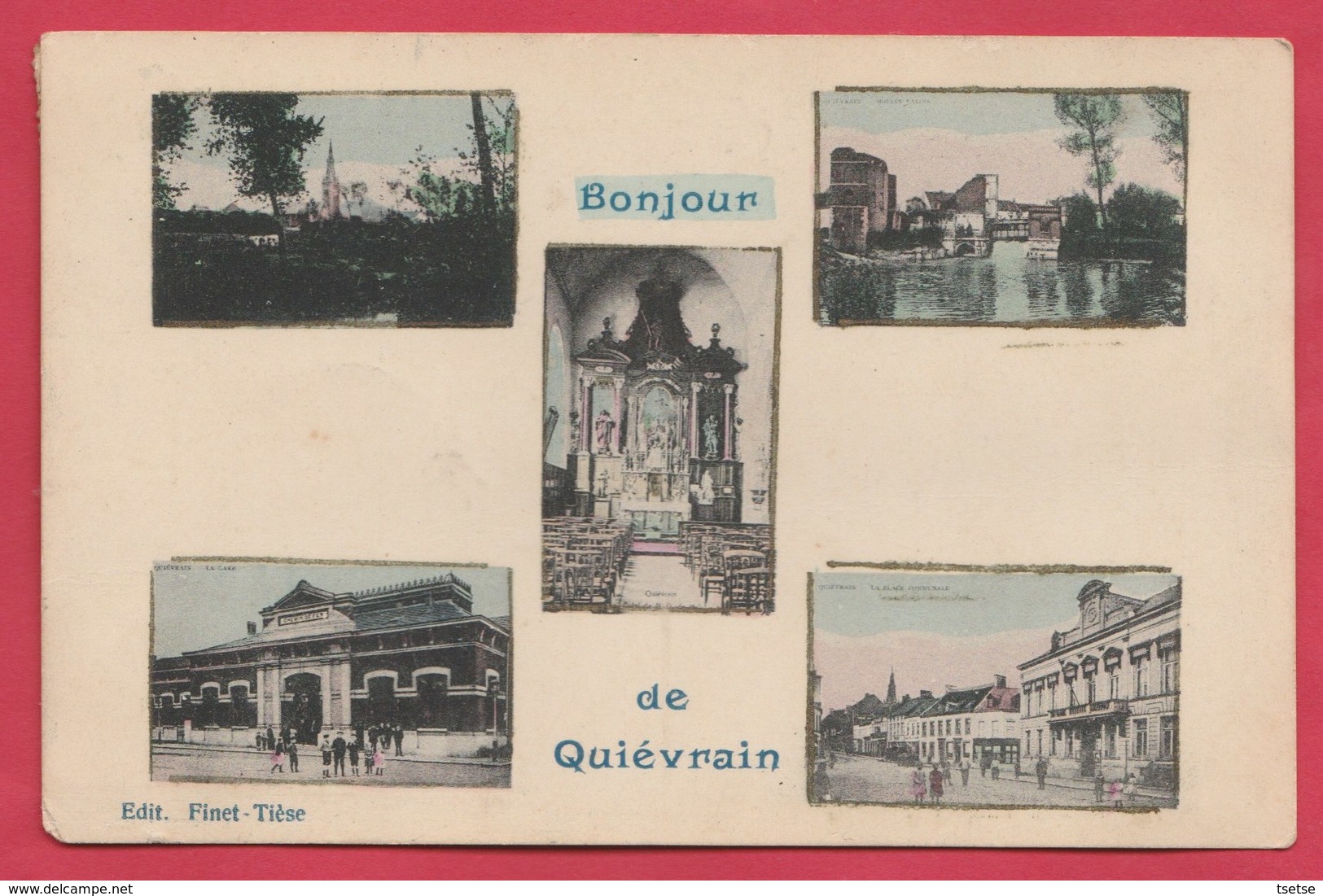 Quièvrain - Bonjour De ... - Carte Multivues -1911 ( Voir Verso ) - Quievrain