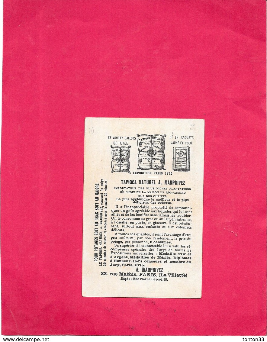 CHROMO TAPIOCA Naturel A. MAUPRIVEZ à Paris - Exposition Paris 1875   - BARA11  - - Autres & Non Classés