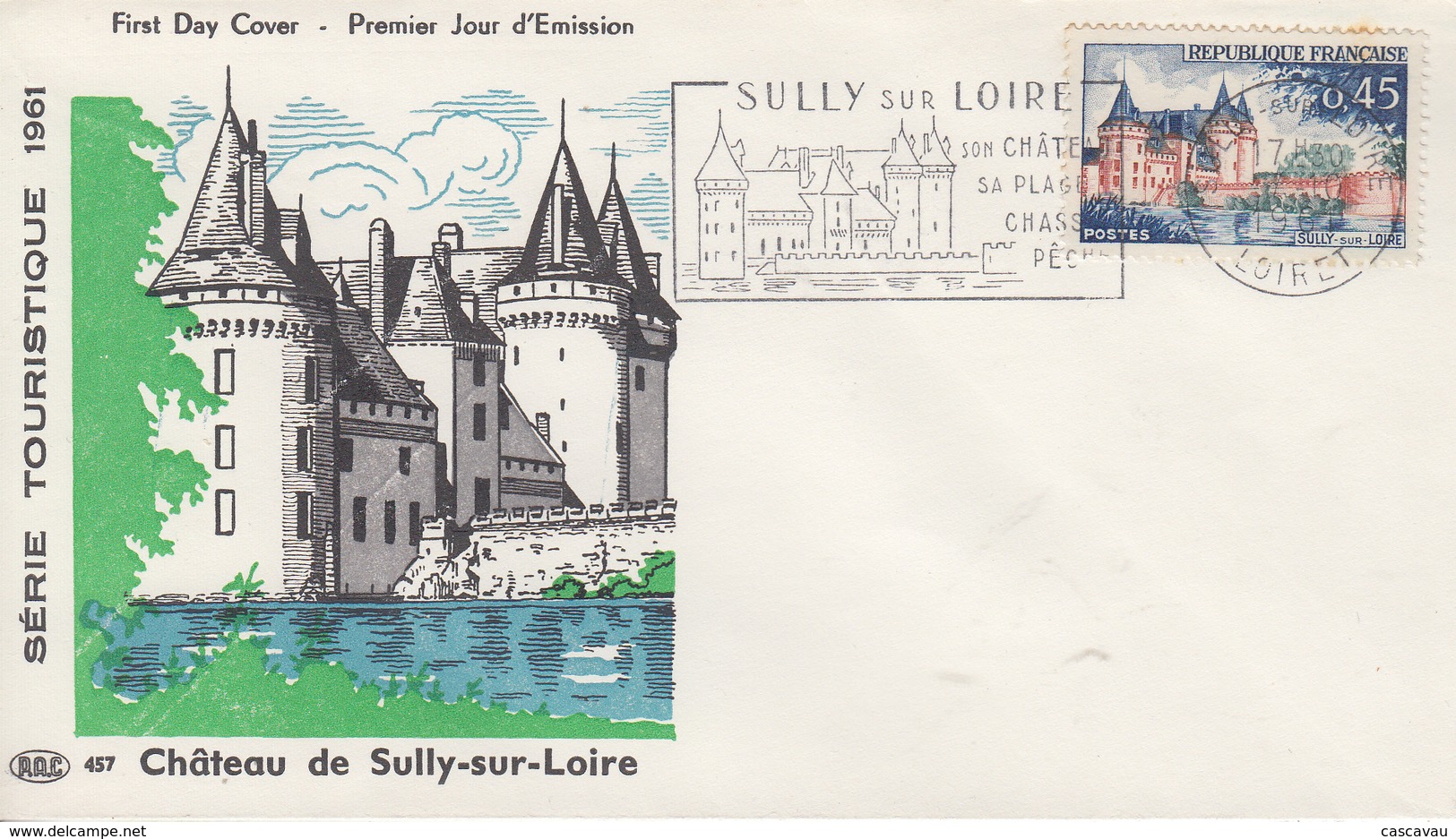 Enveloppe  FDC  Flamme  1er  Jour   FRANCE   Chateau  De  SULLY  SUR  LOIRE   1961 - 1960-1969