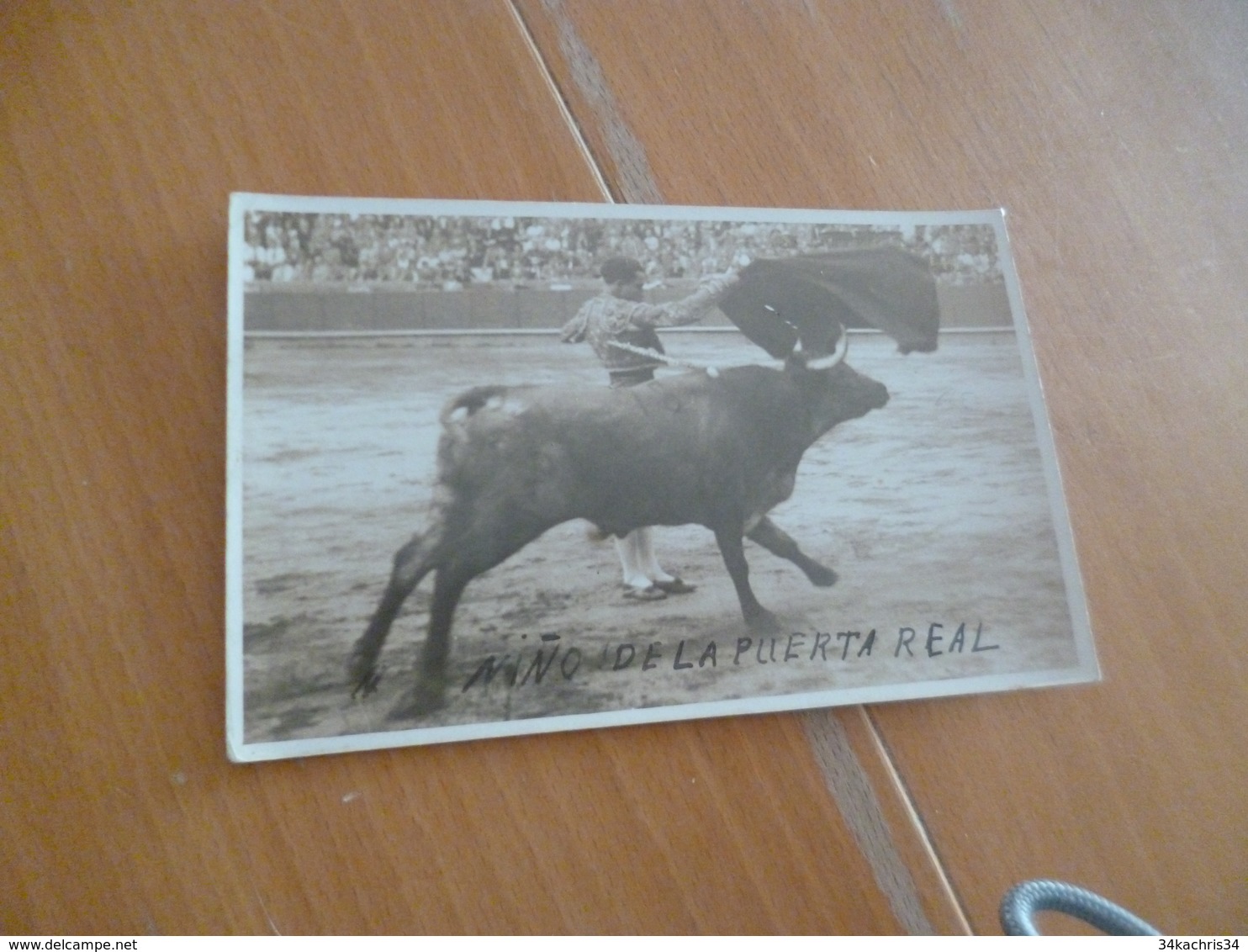 Carte Photo Corrida Torro Taureau Aribaud Nino DeLa Puerta Real - Corrida