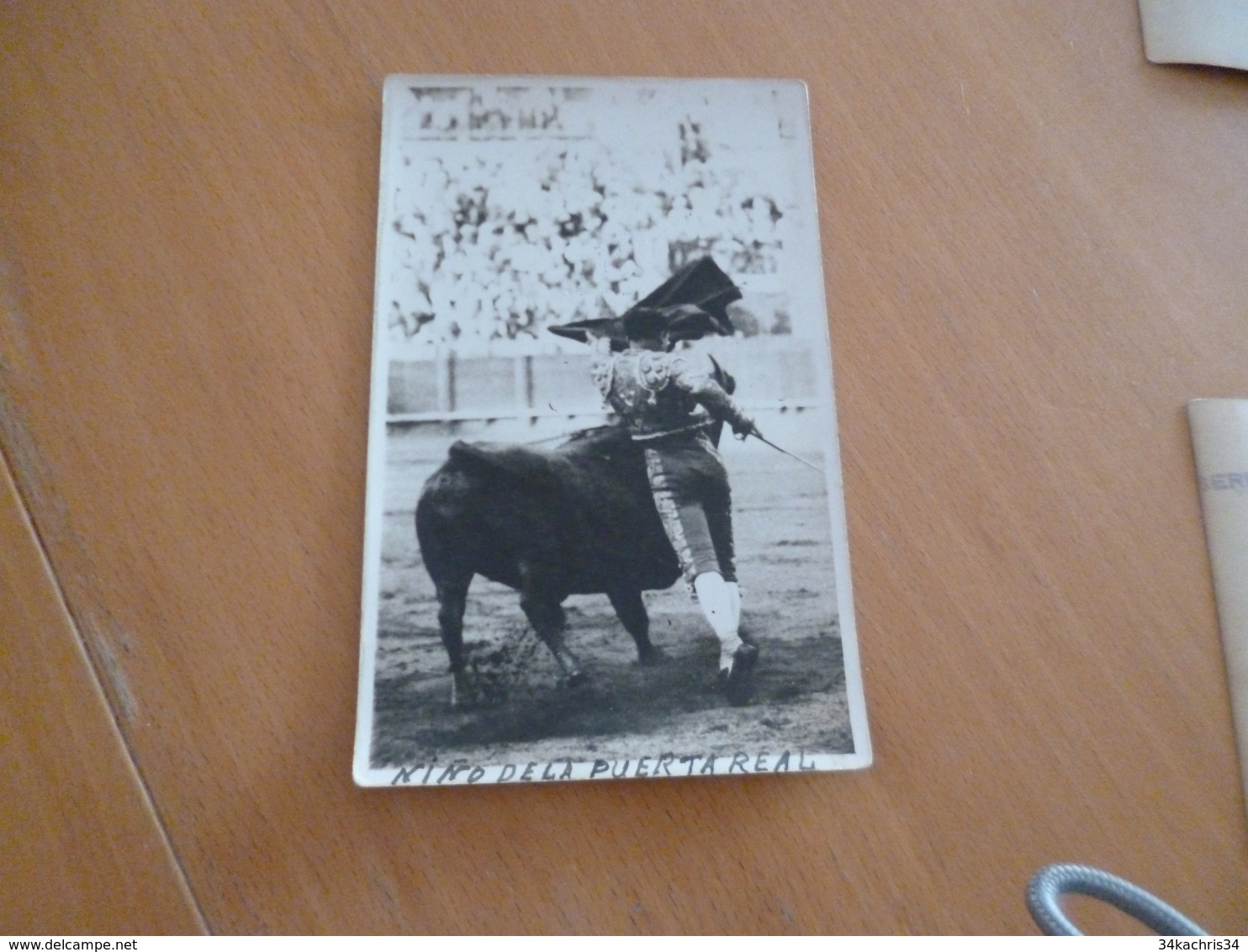 Carte Photo Corrida Torro Taureau Gonsanhi Sevilla Nino De La Puerta Real - Corrida