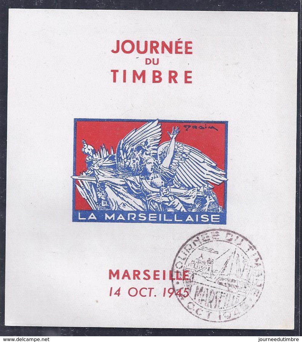 Bloc Feuillet Journée Du Timbre De 1945 Marseille La Marseillaise Draim - Liberation