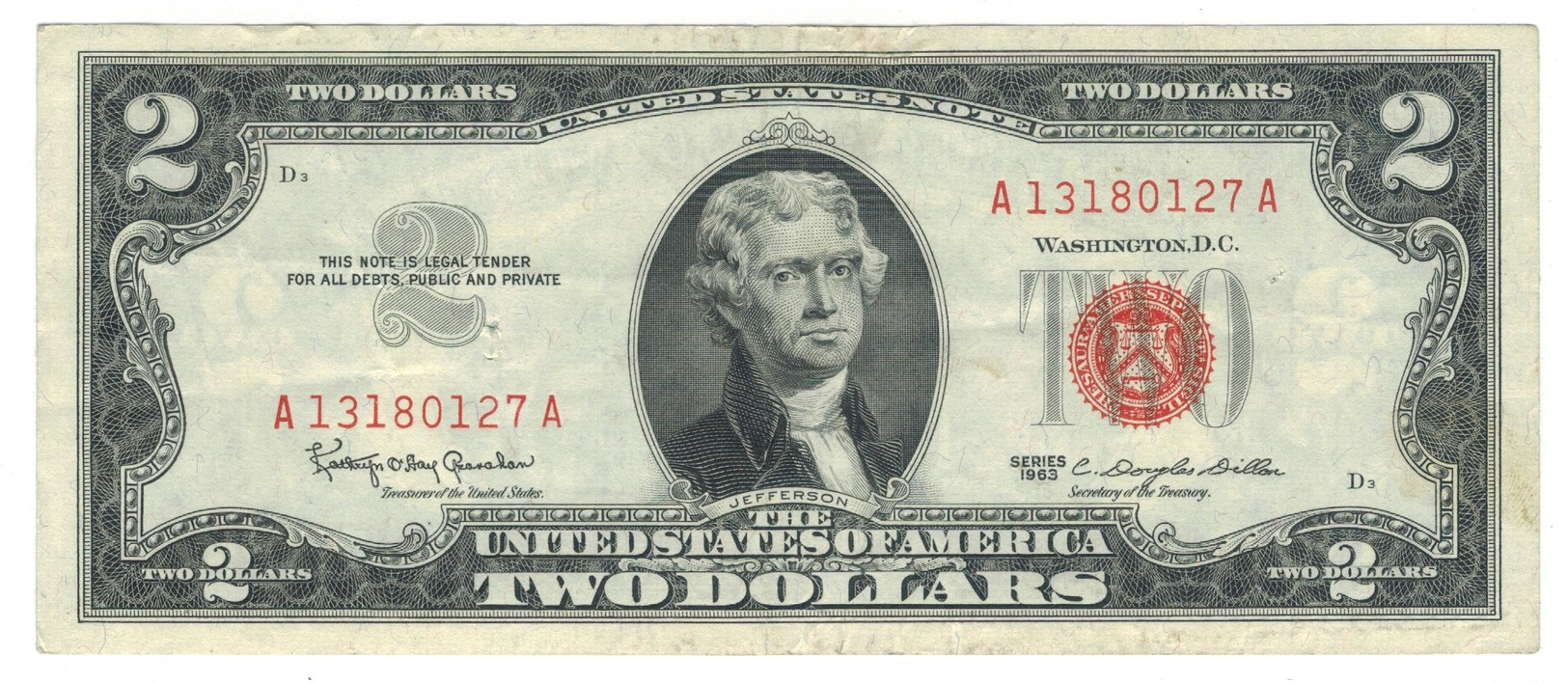 USA, 2 Dollars 1963, VF+. - Federal Reserve Notes (1928-...)