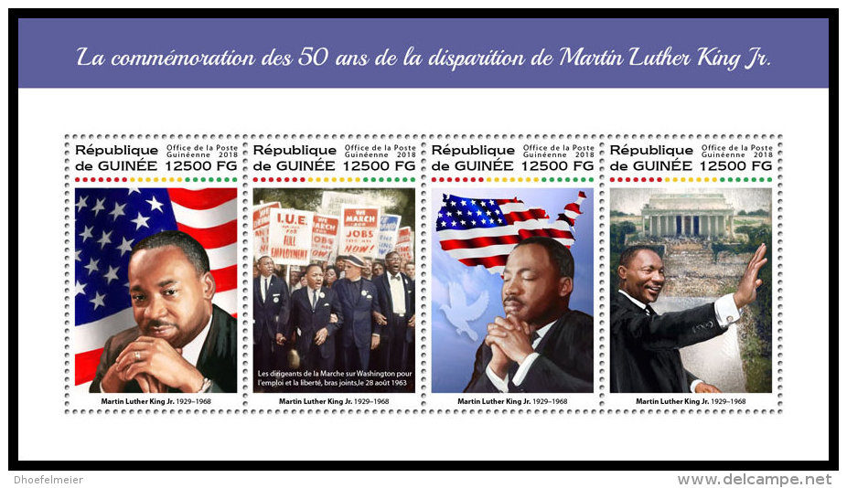 GUINEA REP. 2018 MNH** Martin Luther King M/S - OFFICIAL ISSUE - DH1821 - Martin Luther King