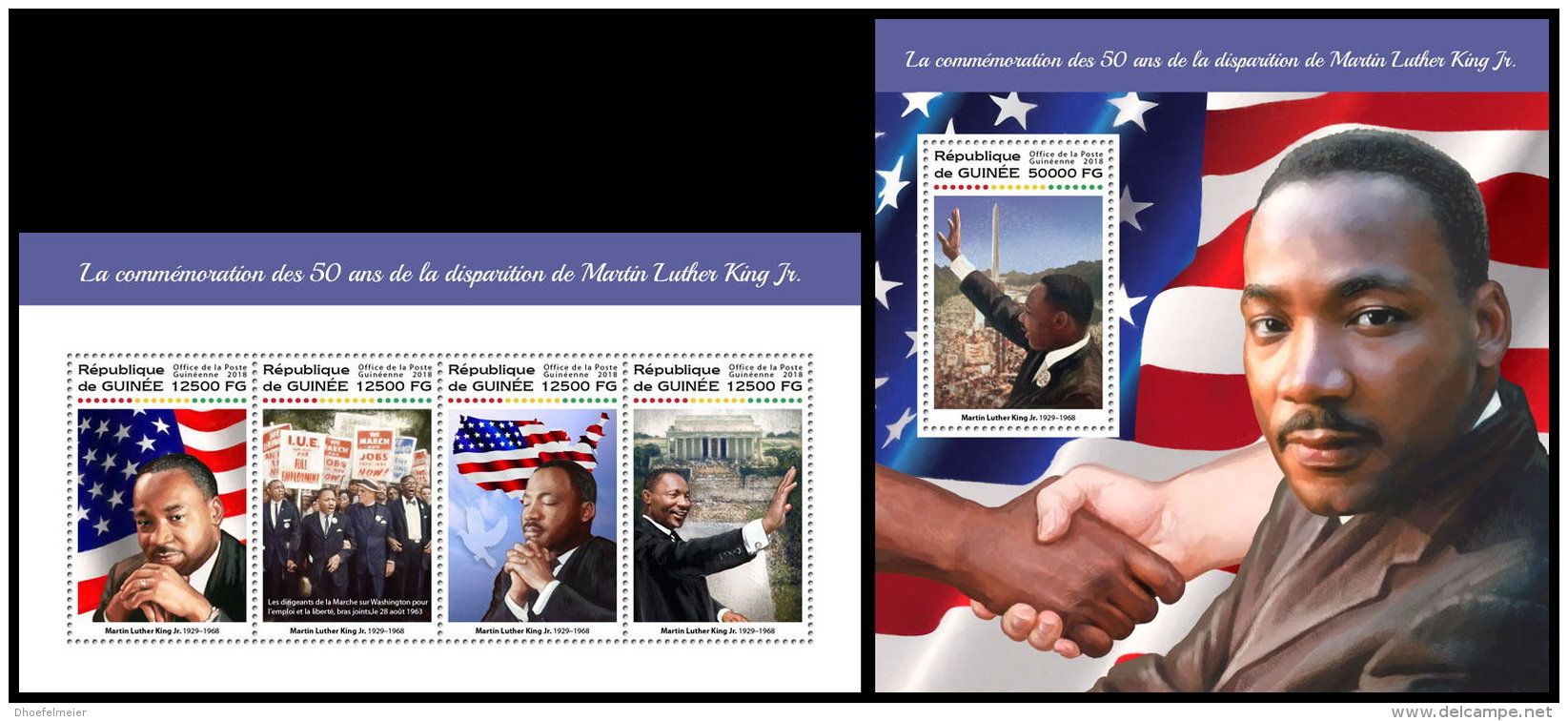 GUINEA REP. 2018 MNH** Martin Luther King M/S+S/S - OFFICIAL ISSUE - DH1821 - Martin Luther King