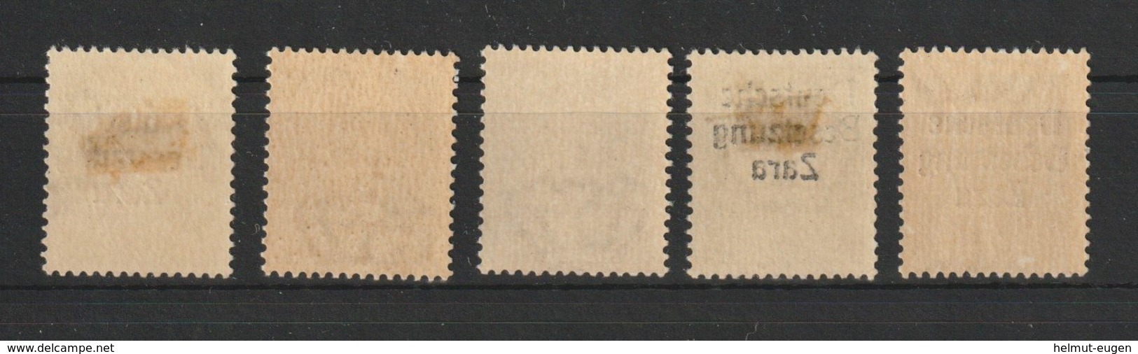 Zara / Freimarken: Italienische Freimarken Mit Dreizeiligem Aufdruck  / MiNr: 2, 3, 5, 6, 9 - Besetzungen 1938-45