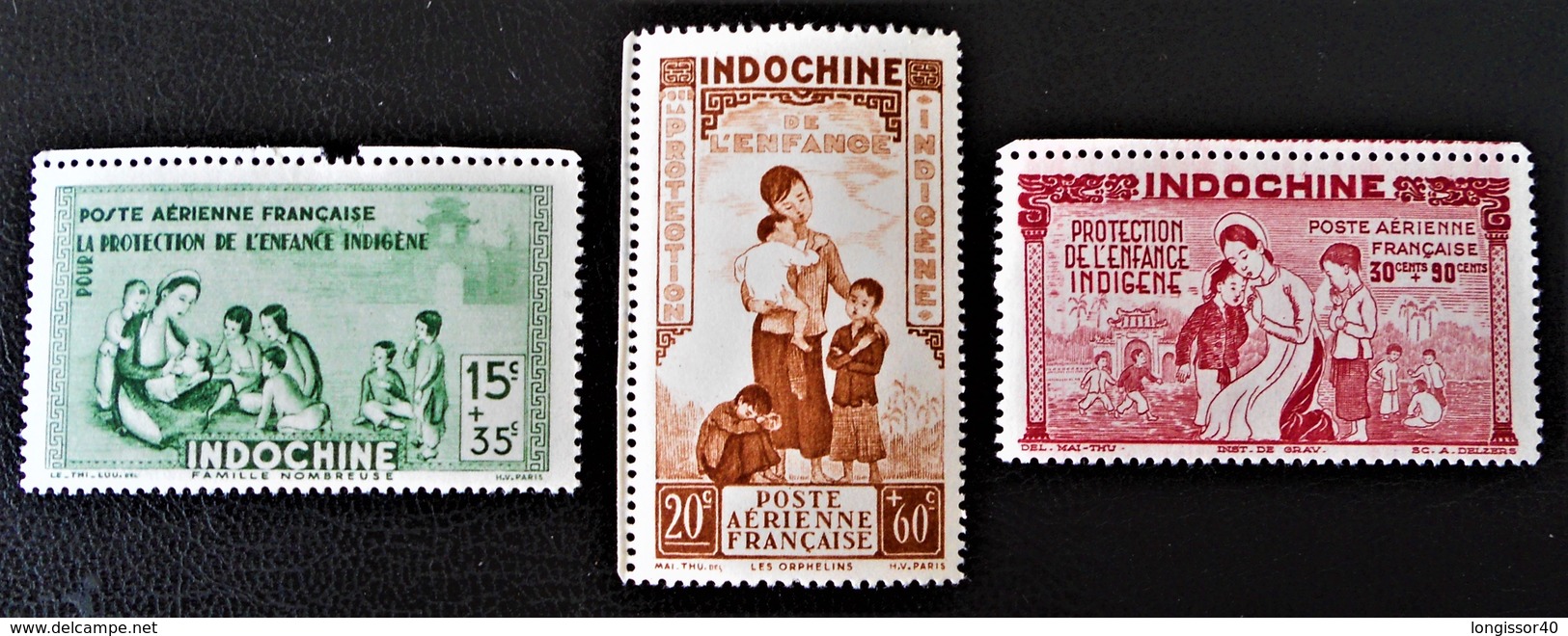 PROTECTION DE L'ENFANCE INDIGENE 1942 - NEUFS * - YT PA 20/22 - MI 263/65 - BORDS DE FEUILLES - Neufs