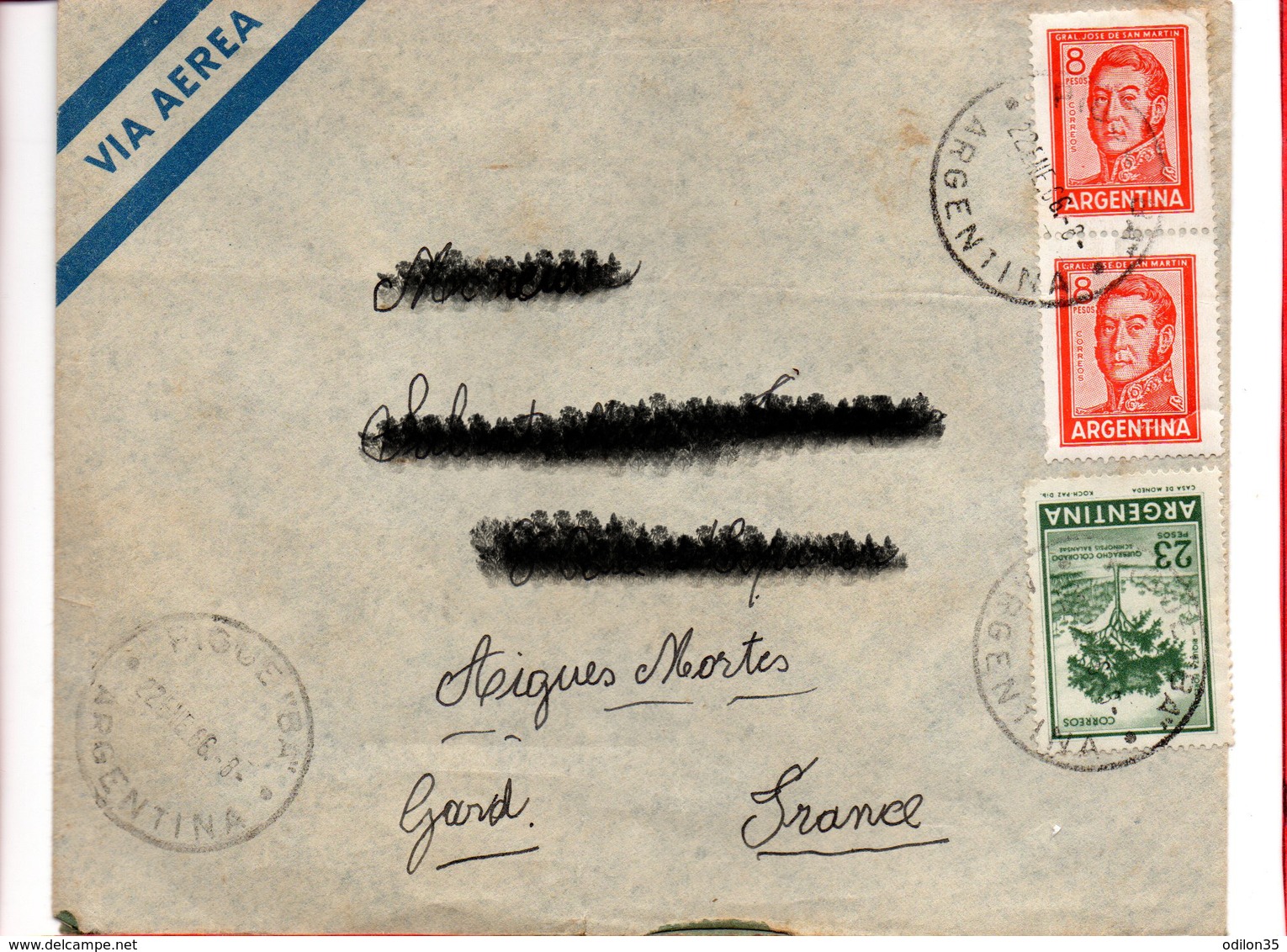 ARGENTINE, Lettre De Pigue (BA) Pour Aigues Mortes (Gard) - Covers & Documents