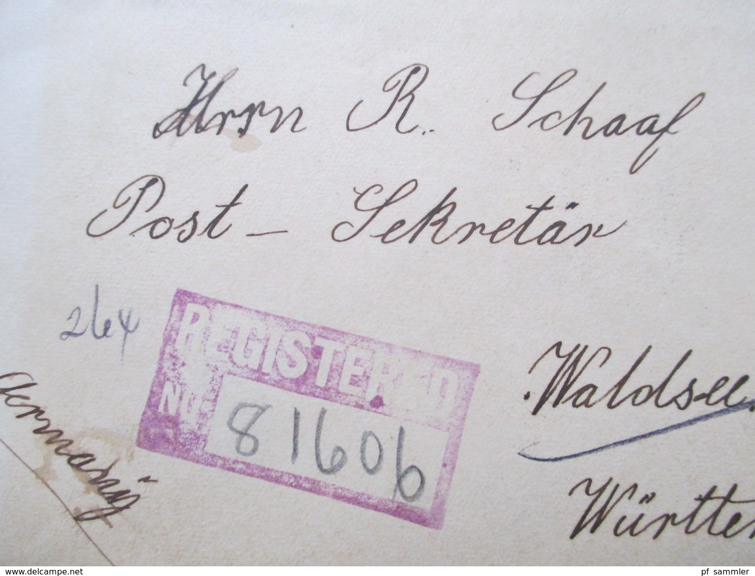 USA 1913 Registered Letter No 81606 Chicago über New York Nach Waldsee Württemberg. 6 Stempel - Briefe U. Dokumente