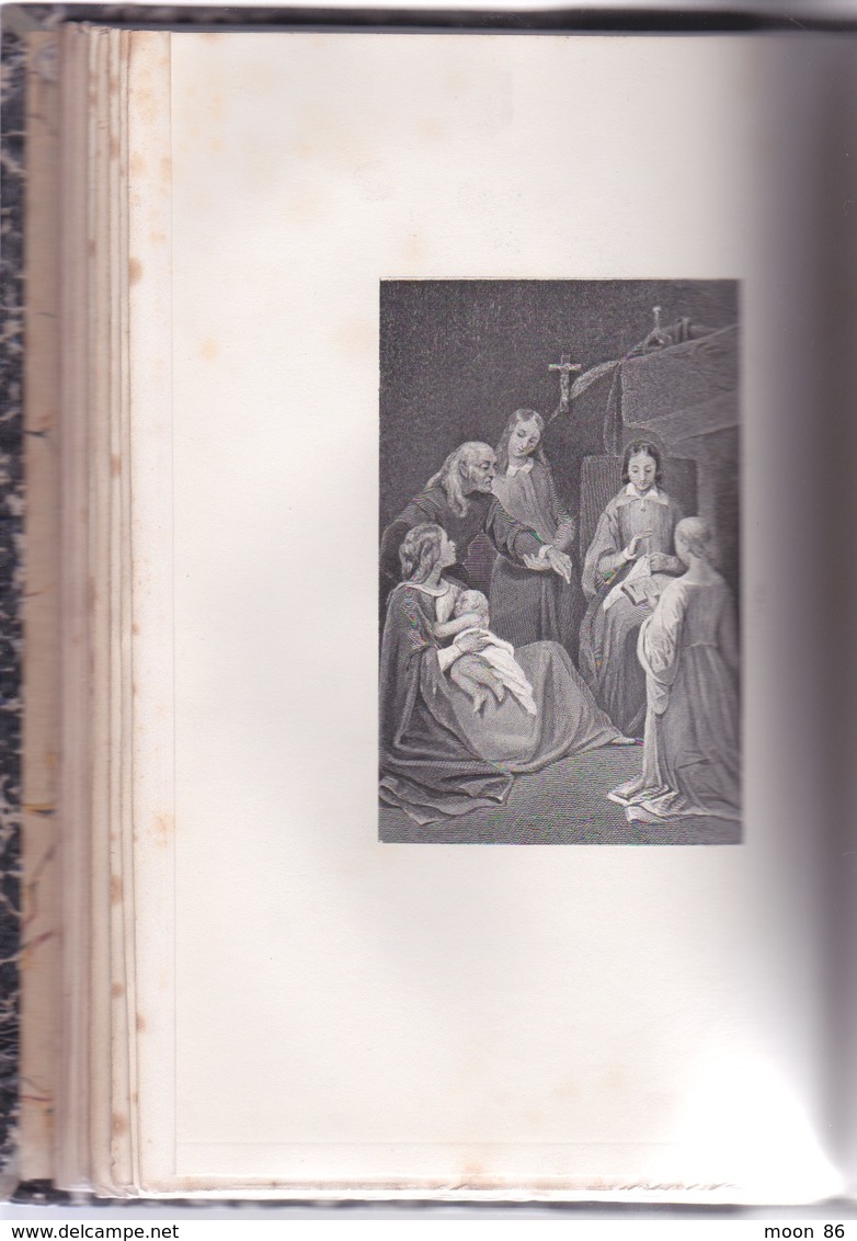 Livre Signé En 1908 À Rennes - Imitation De Jésus-christ. F. DE LAMENNAIS  - Dos Reliure Cuir Avec Lettre Dorure - 1801-1900