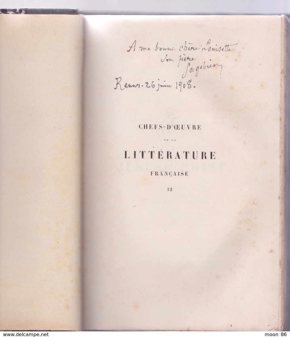 Livre Signé En 1908 À Rennes - Imitation De Jésus-christ. F. DE LAMENNAIS  - Dos Reliure Cuir Avec Lettre Dorure - 1801-1900