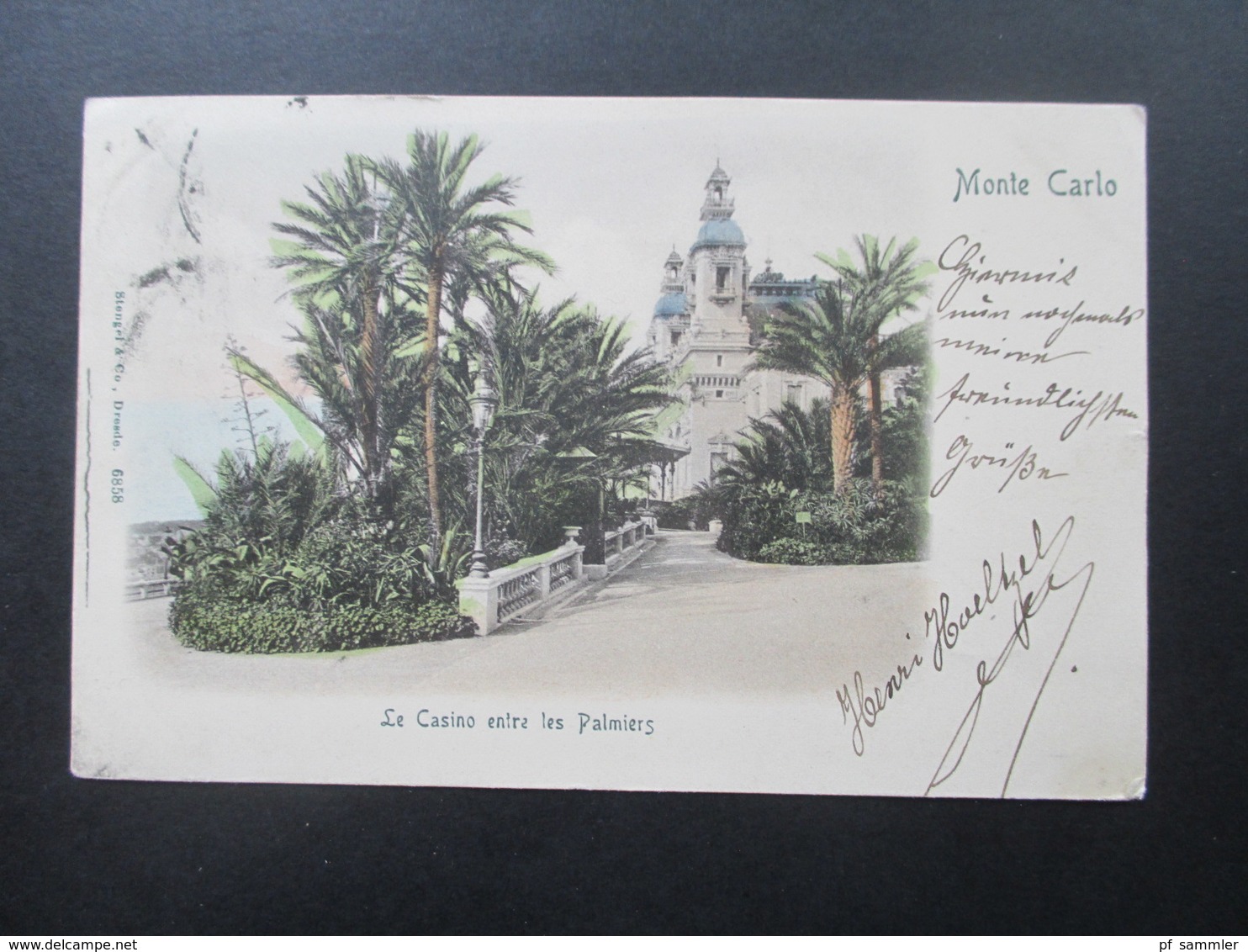 AK 1901 Monte Carlo Le Casino Entre Les Palmiers. Hotel Suisse Nice. Französische Marke! Nach Strassburg Elsass - Monte-Carlo