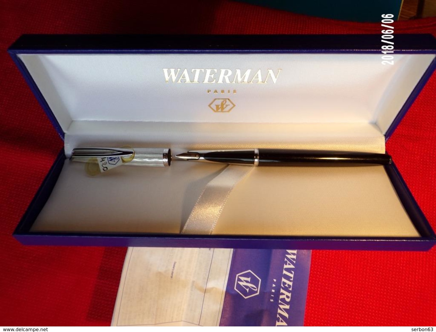 STYLO ENCRE WATERMAN NEUF VERS 1980 ? CAPUCHON ARGENT PLUME OR AVEC BOITE FERMETURE PAPETERIE - SITE Serbon63 - Pens